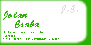 jolan csaba business card